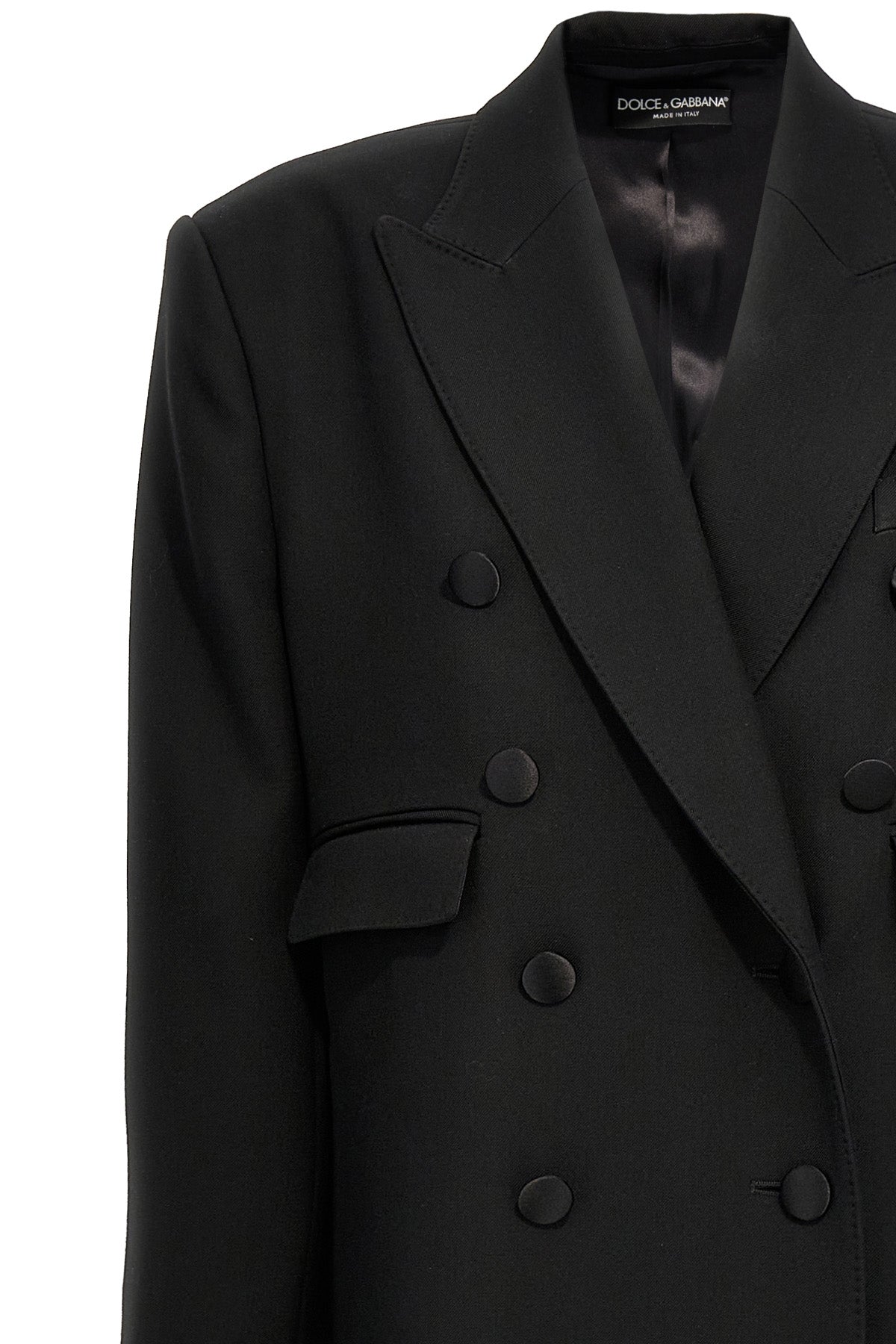 long tuxedo coat in double wool gabardine