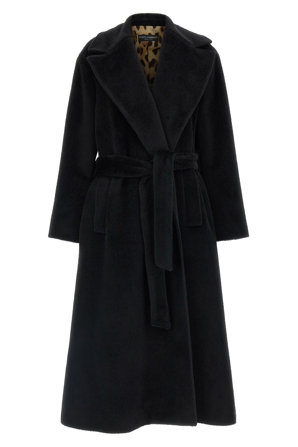 the dolce & gabbana dressing gown coat stands out for its enveloping silhouette