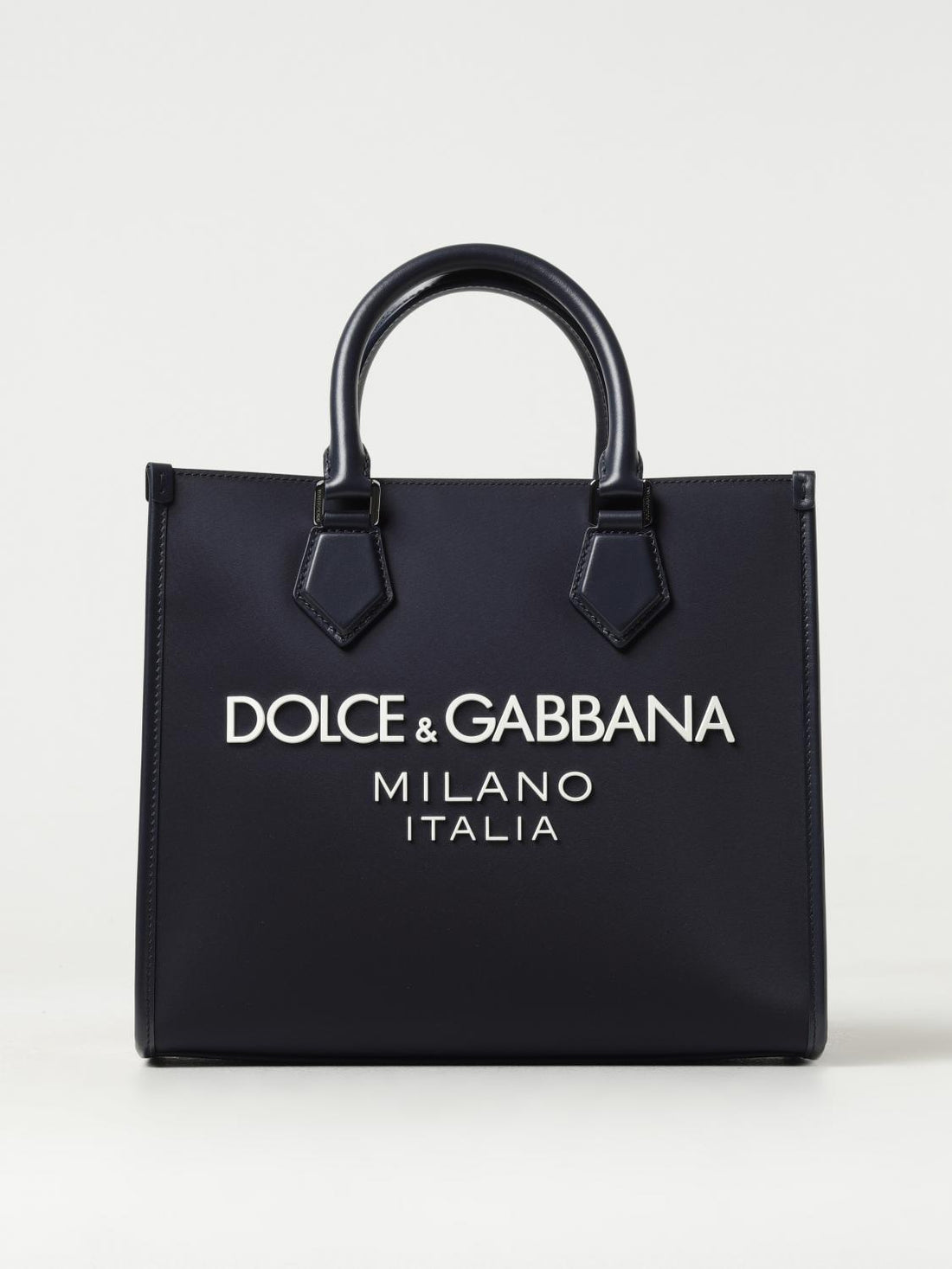 DOLCE &amp; GABBANA OS bag in nylon and leather with rubberized logo