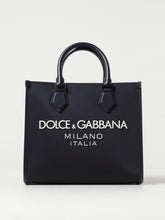 DOLCE & GABBANA OS bag in nylon and leather with rubberized logo