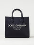 DOLCE & GABBANA OS bag in nylon and leather with rubberized logo