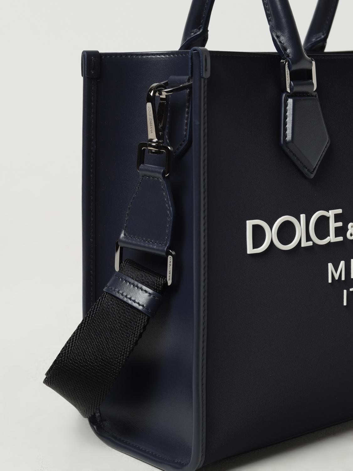 DOLCE &amp; GABBANA OS bag in nylon and leather with rubberized logo