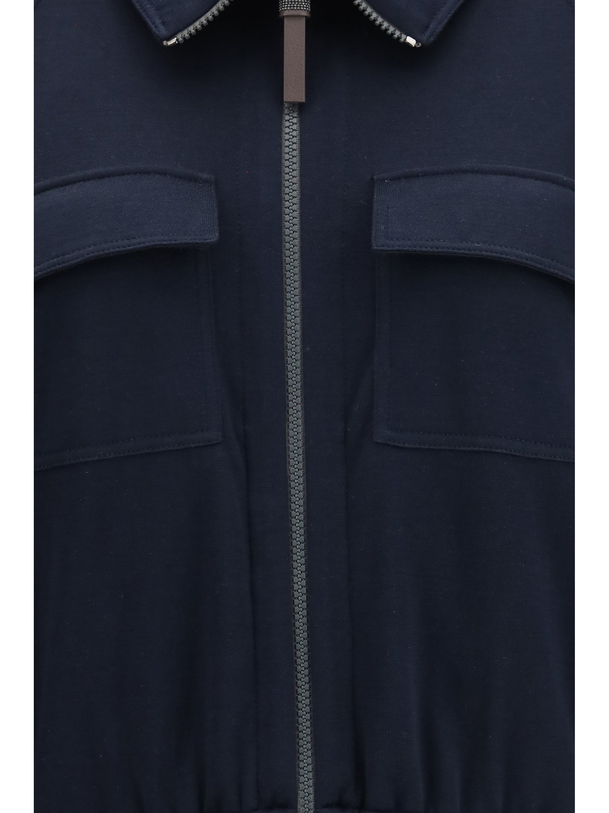 high-neck sweatshirt in cotton and silk blend