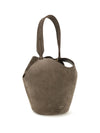 mini lotus suede handbag