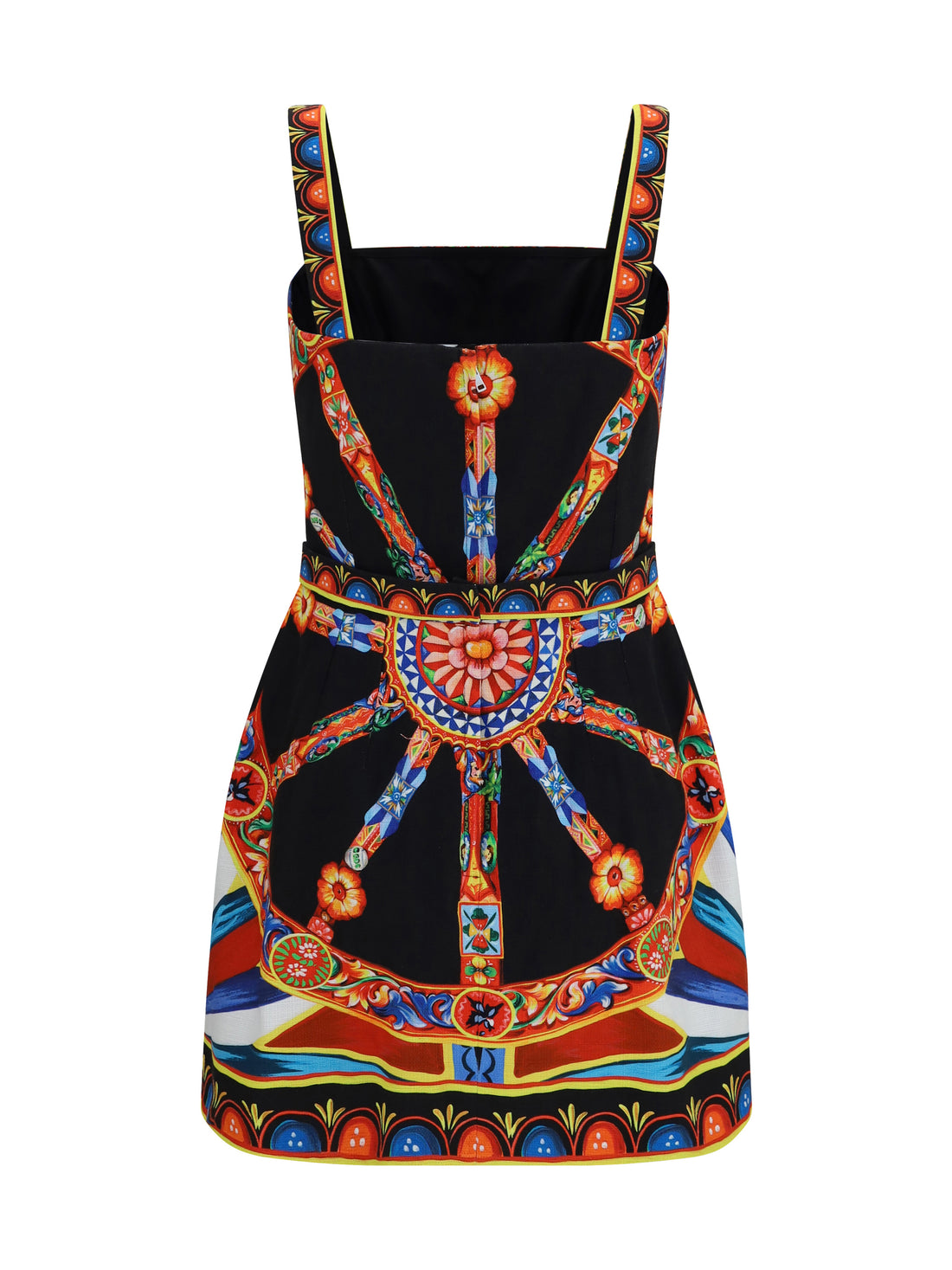 DOLCE &amp; GABBANA 40 fitted printed boat-neck dress