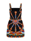 fitted printed boat-neck dress
