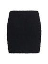tweed mini skirt with logo buttons