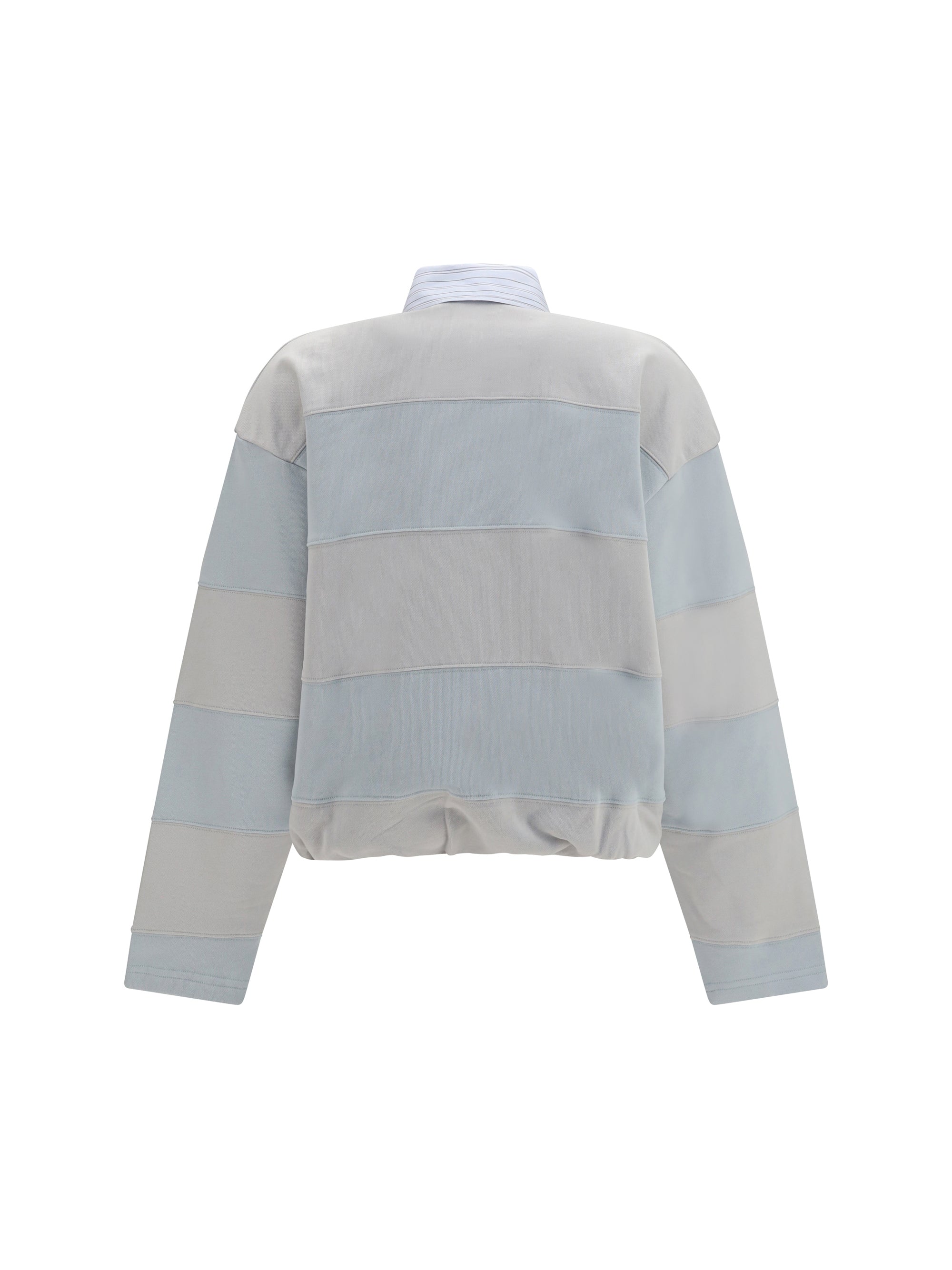 striped polo sweatshirt