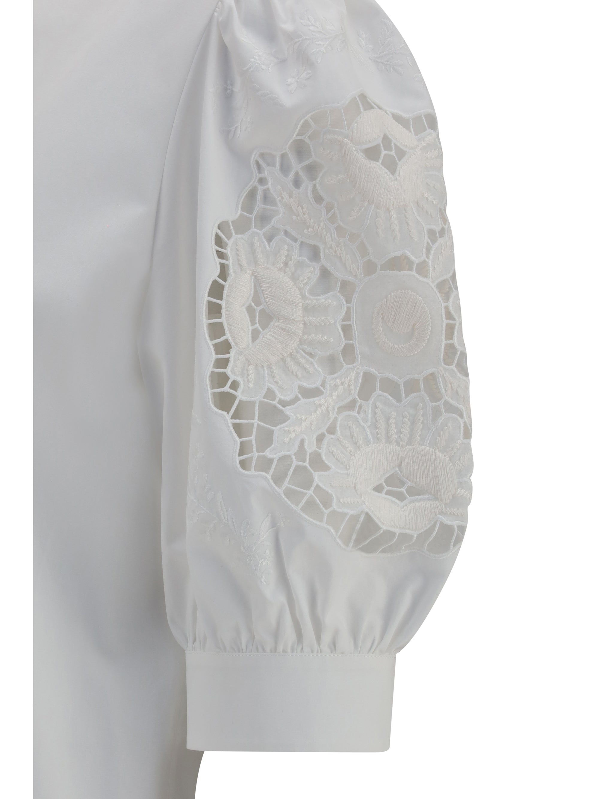 shirt with sangallo lace sleeves