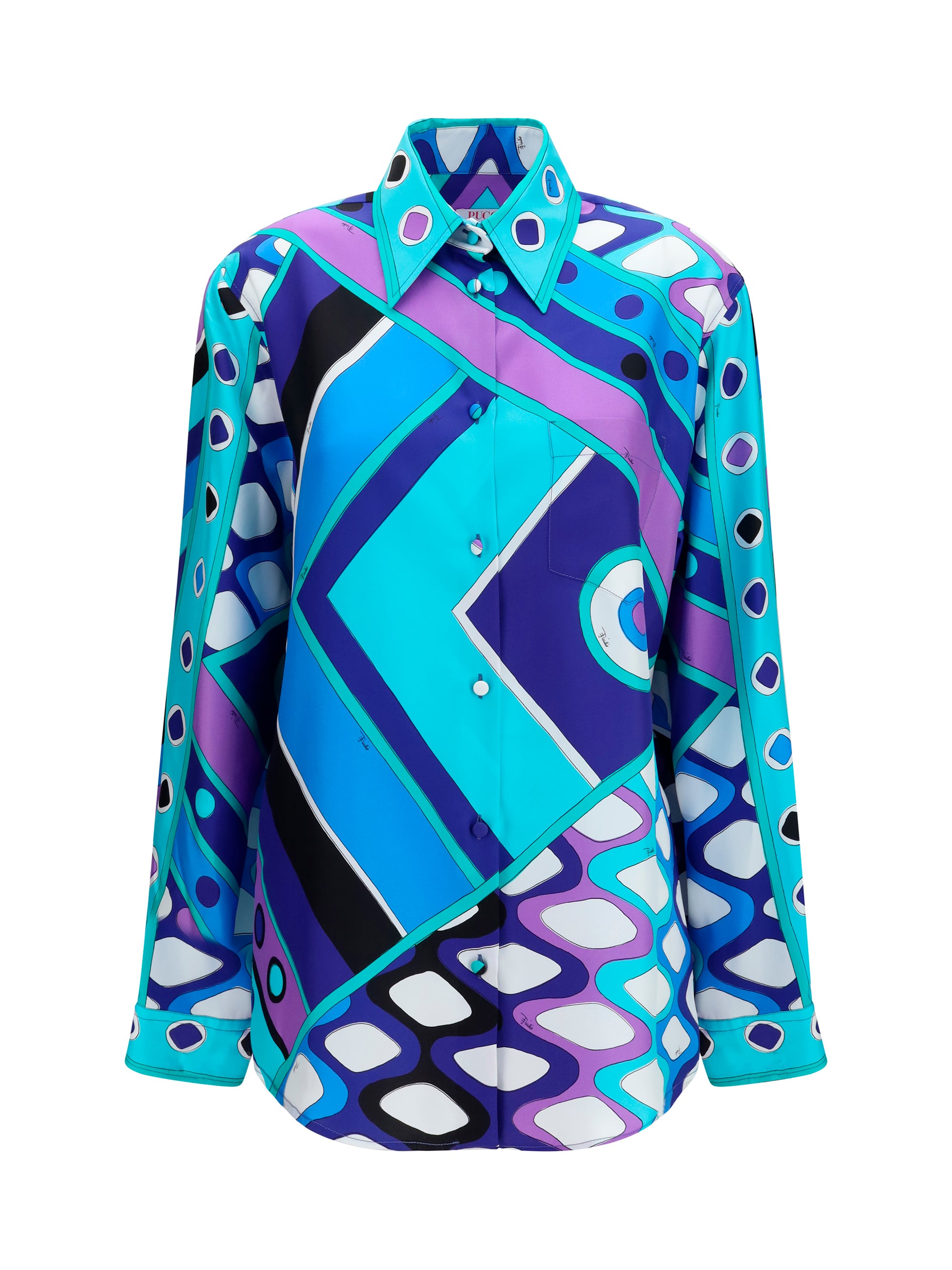 geometric print shirt