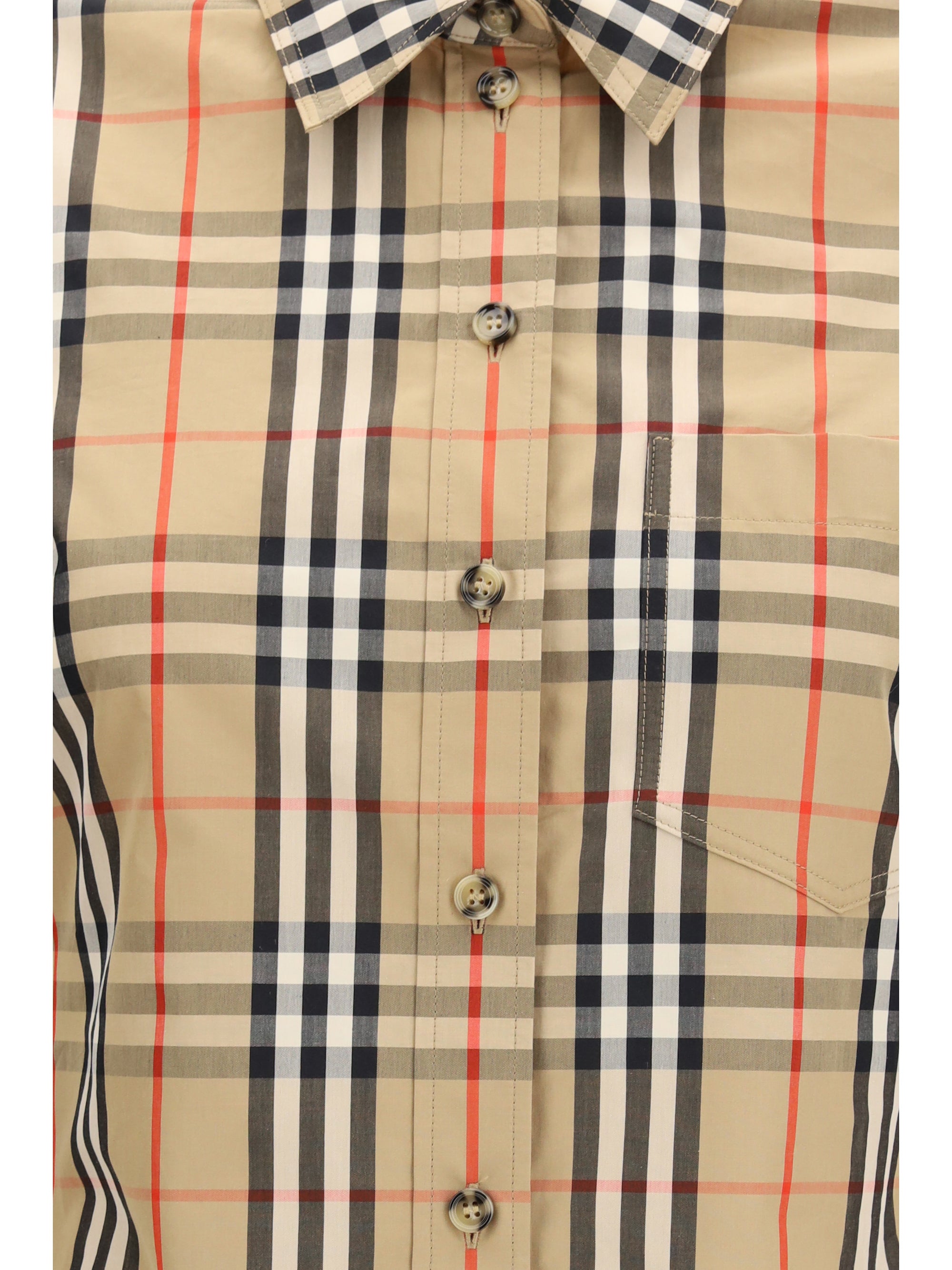 stretch cotton check shirt