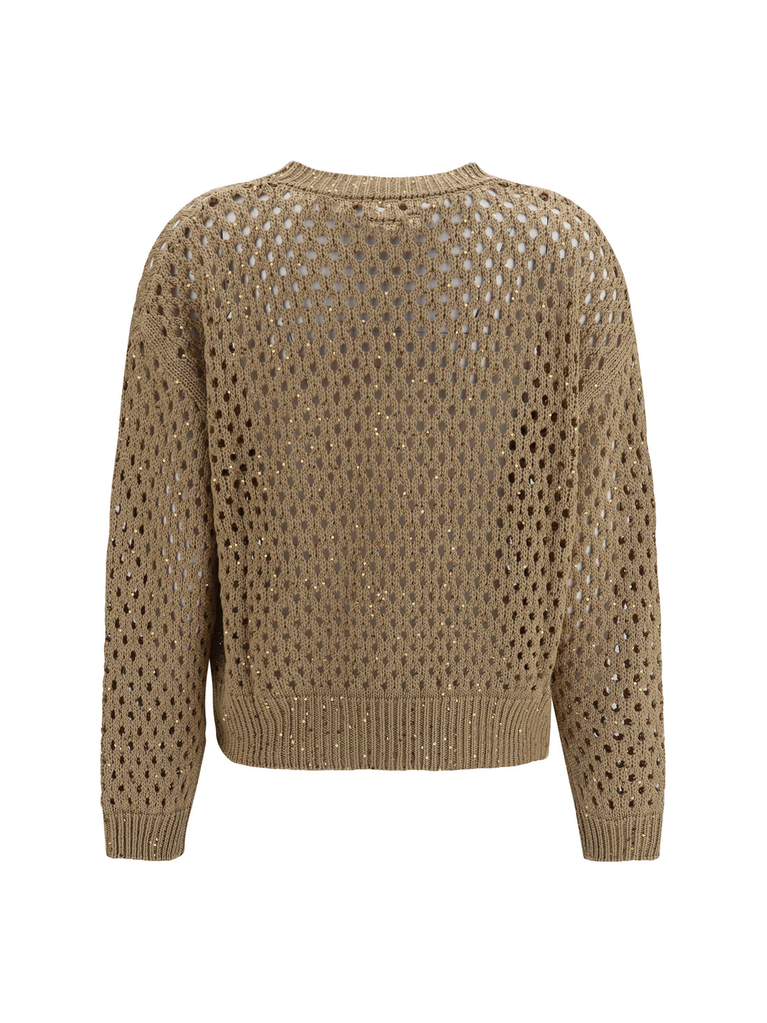 MAX MARA STUDIO L open knit cotton sweater with sequins