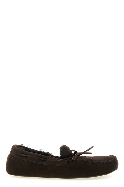 the row lucca slipper features a classic slip-on loafers silhouette