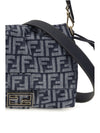 mamma baguette shoulder bag in ff jacquard denim
