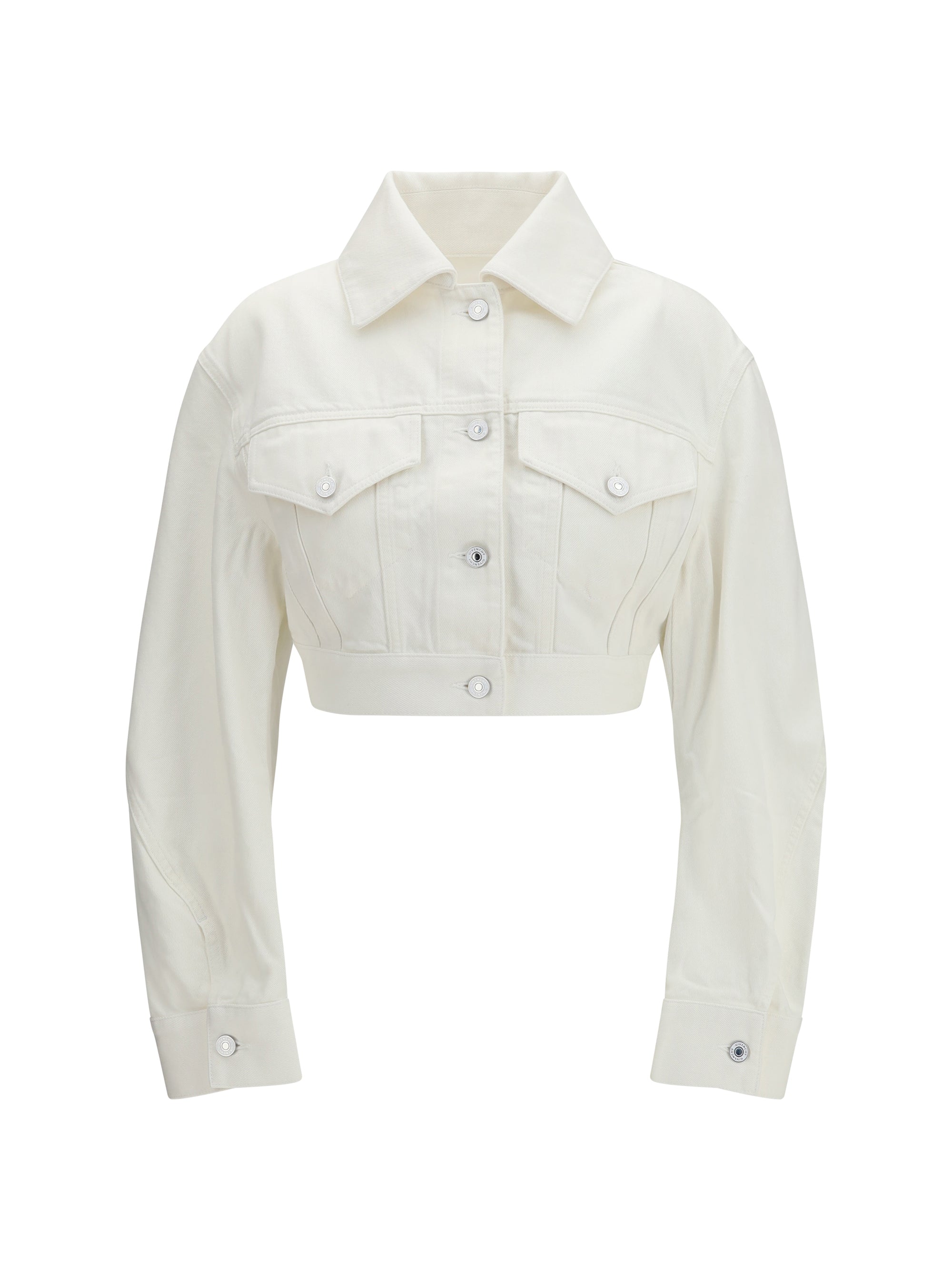 cocoon reversed-effect raw denim jacket