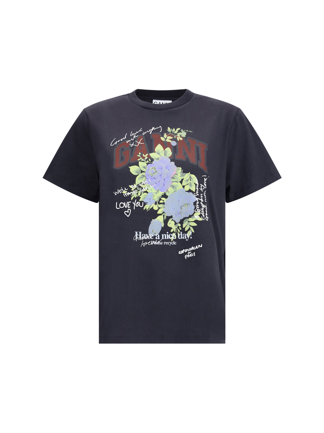 GANNI M rose t-shirt