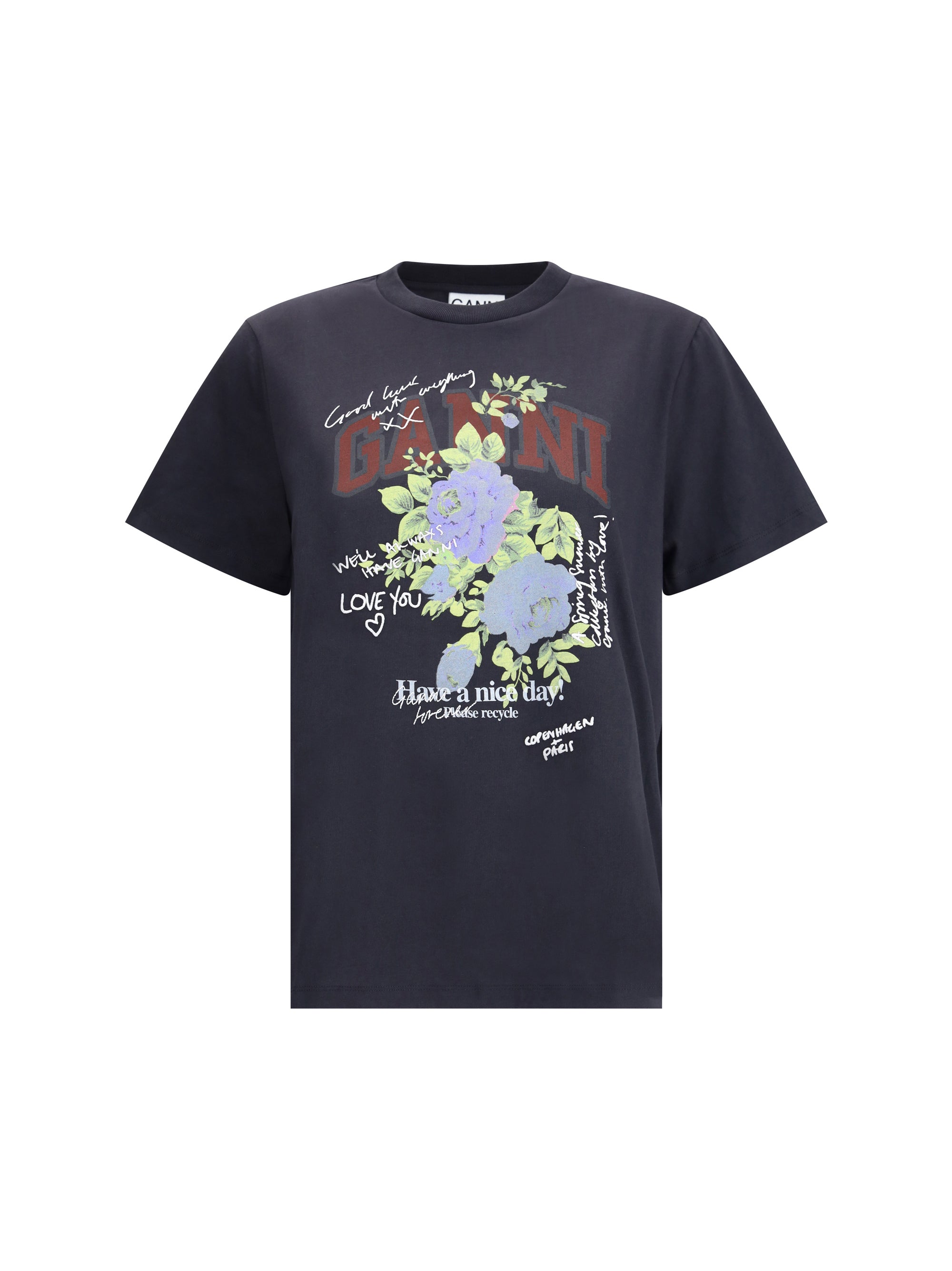 GANNI M rose t-shirt