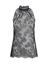 ALEXANDER MCQUEEN 42 sleeveless black lace top