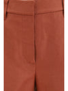 wide-leg pants in linen with elastic waistband and belt loops