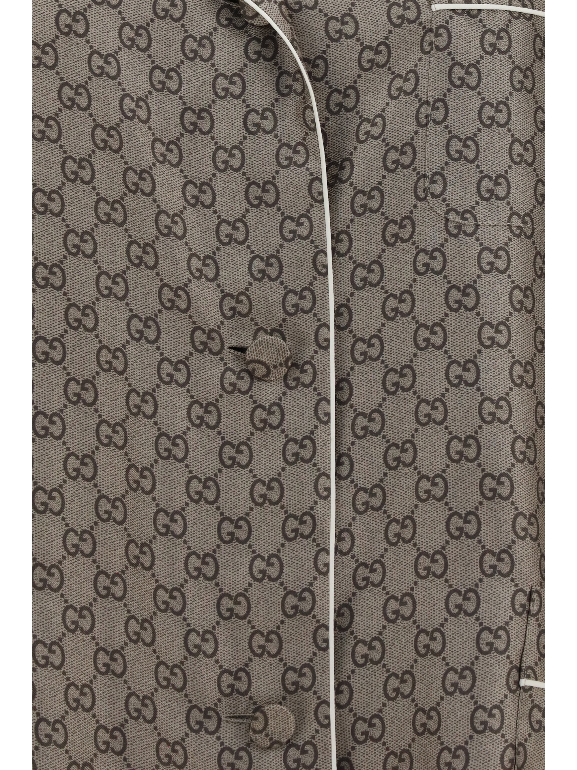 printed silk twill shirt