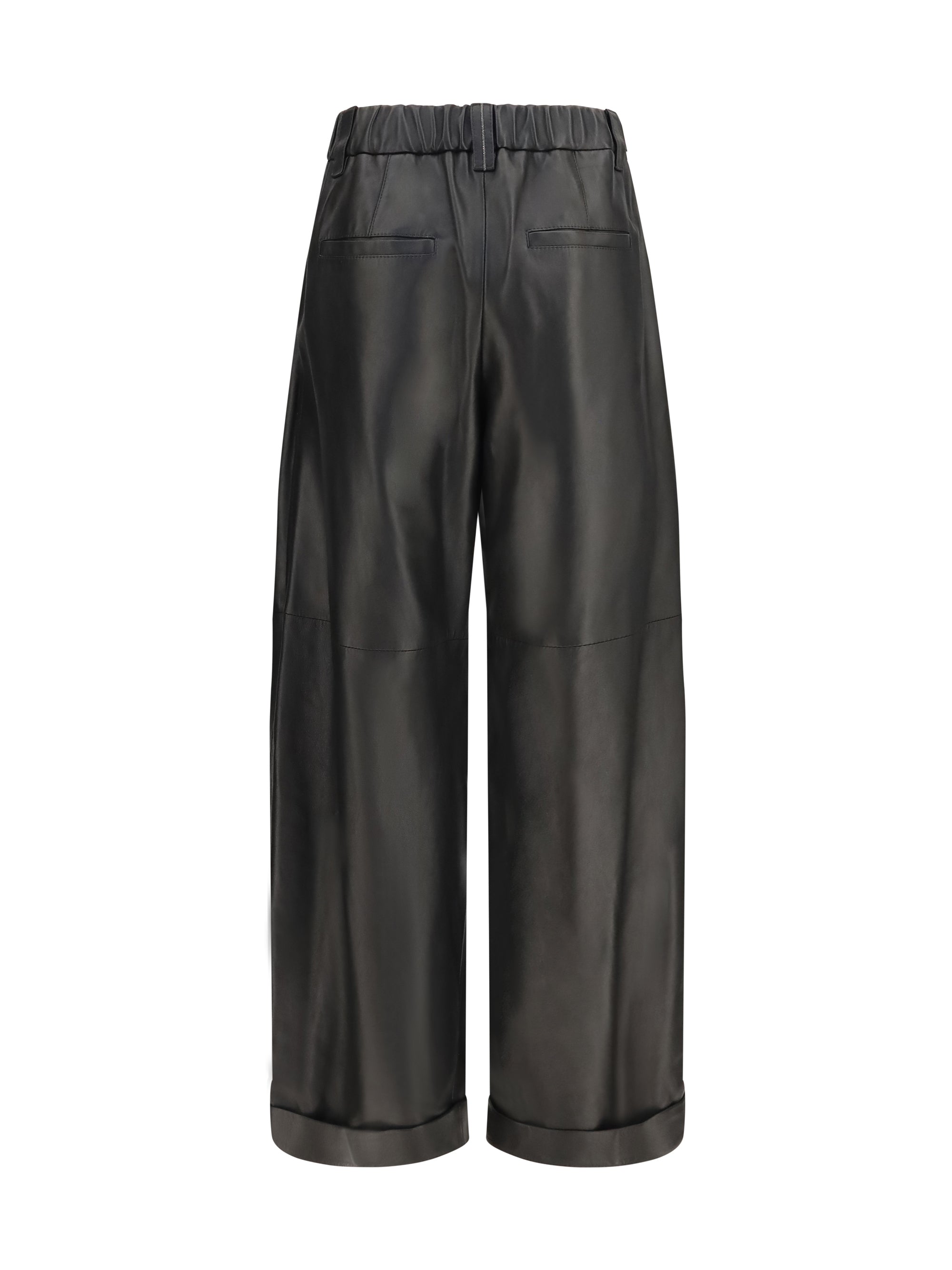baggy nappa leather pants