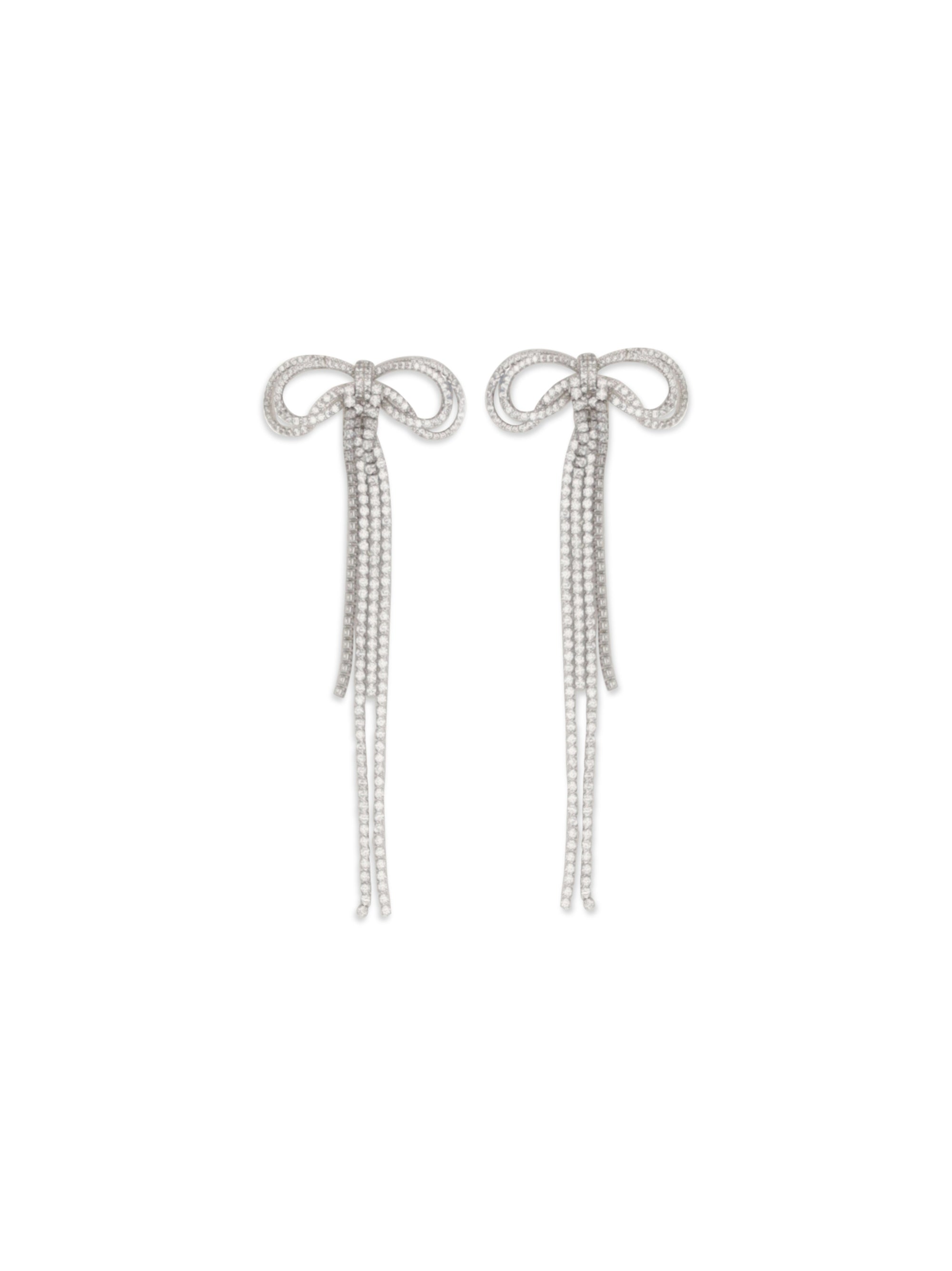 double crystal bow earrings