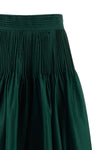 pintucked organza long skirt in transparent silk organza