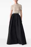 palazzo pants in shiny silk faille