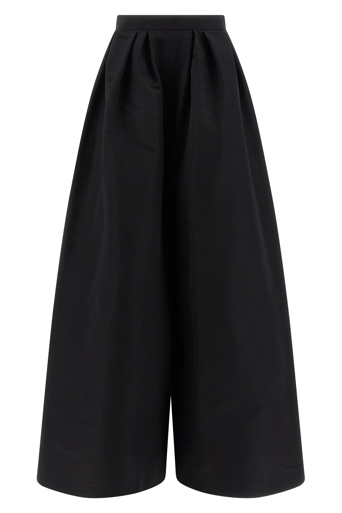 palazzo pants in shiny silk faille