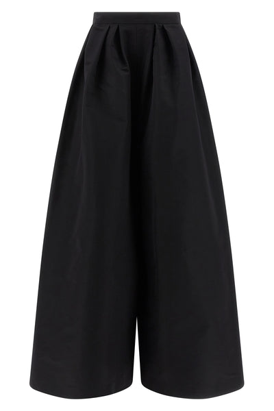 palazzo pants in shiny silk faille