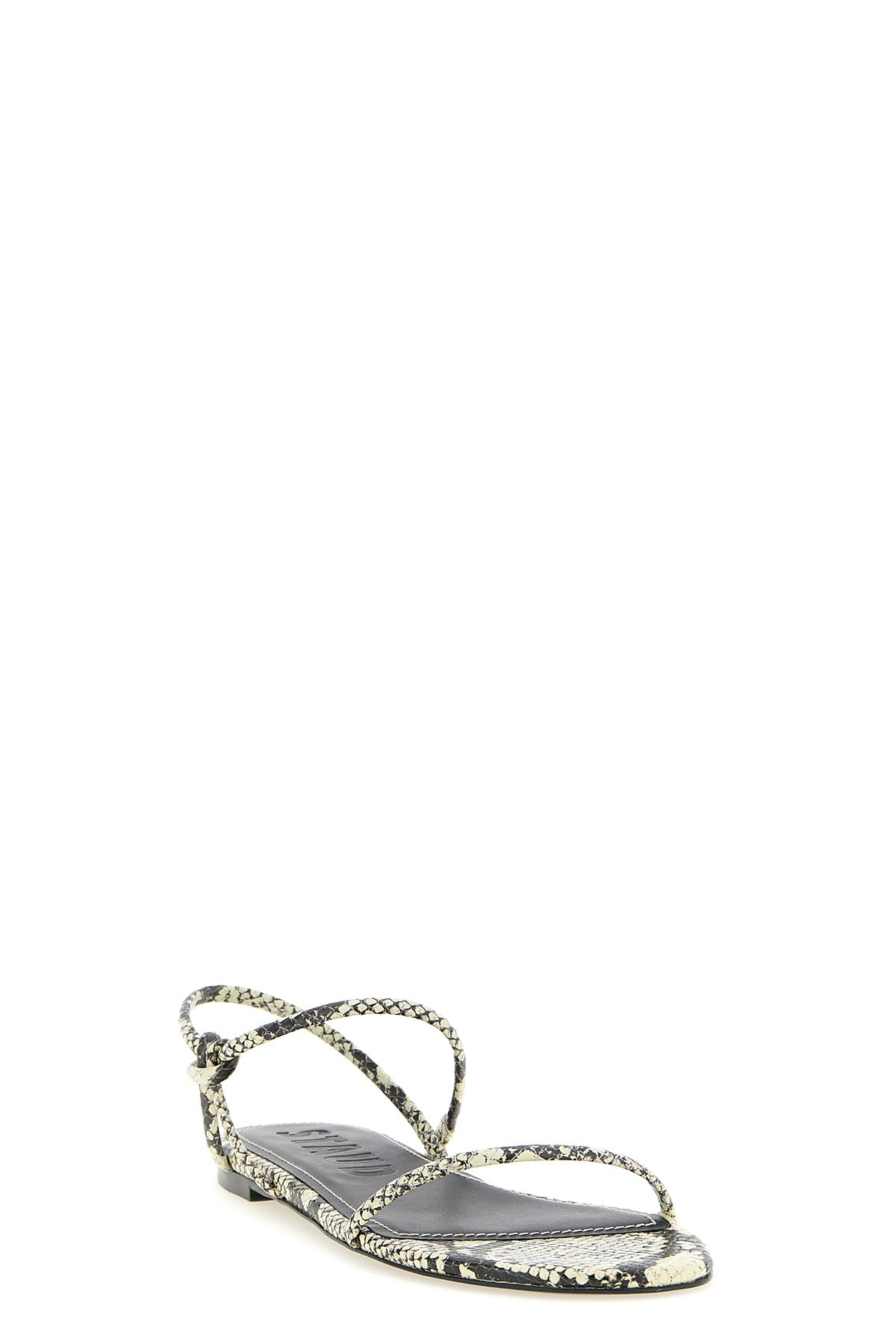 laurel python print leather sandals