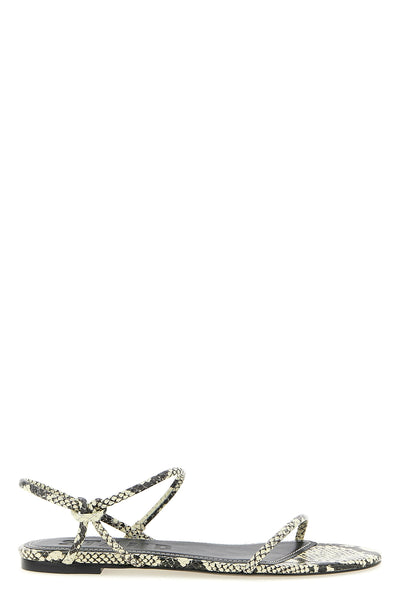 laurel python print leather sandals
