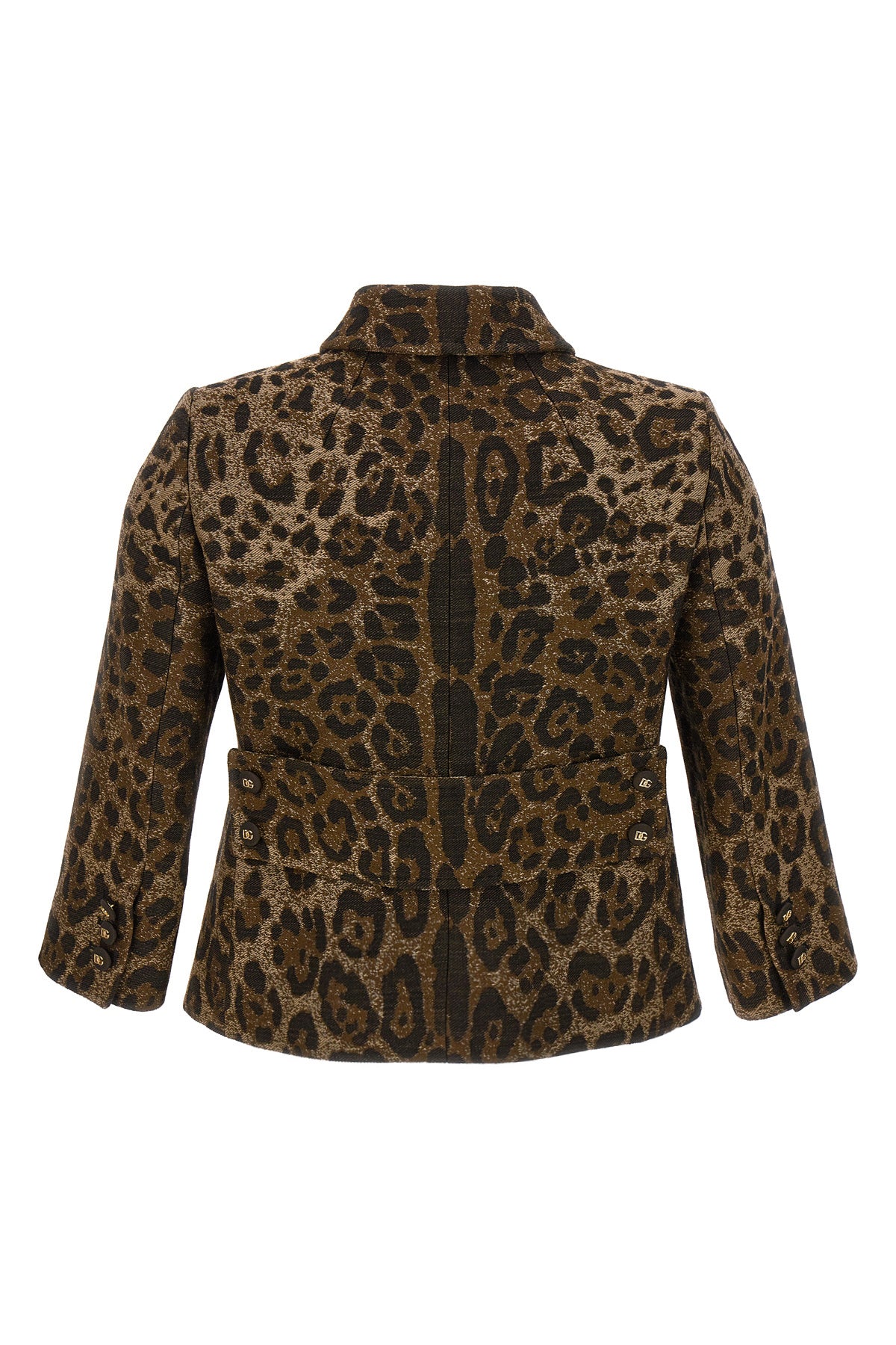 gabbana blazer - camel collection in leopard jacquard wool
