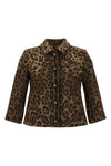 gabbana blazer - camel collection in leopard jacquard wool