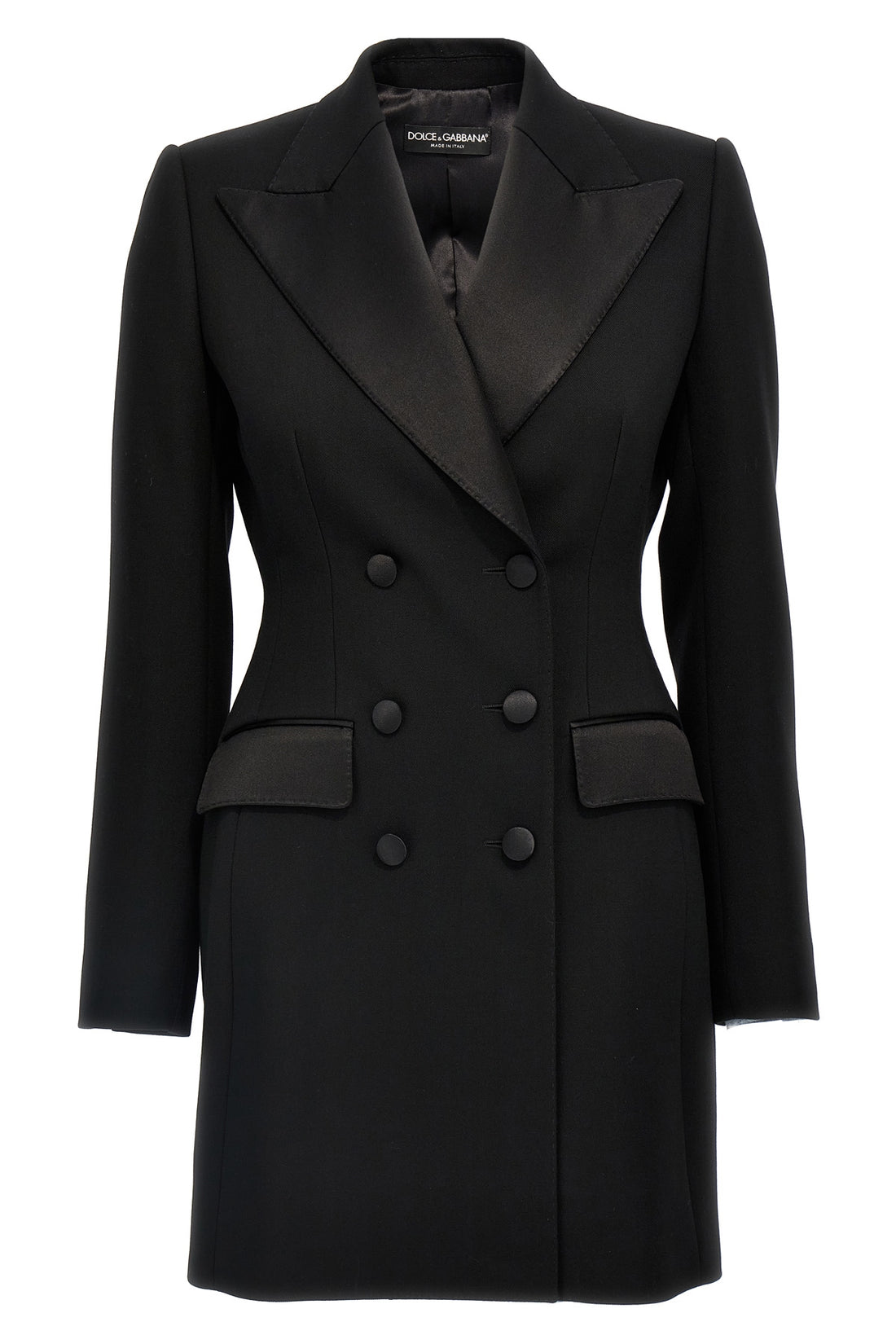 DOLCE &amp; GABBANA 38 dolce double-breasted tuxedo blazer in stretch wool