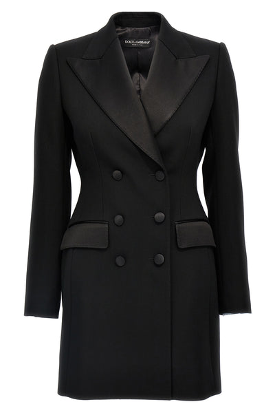 dolce double-breasted tuxedo blazer in stretch wool