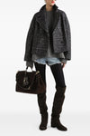 houndstooth patterned virgin wool