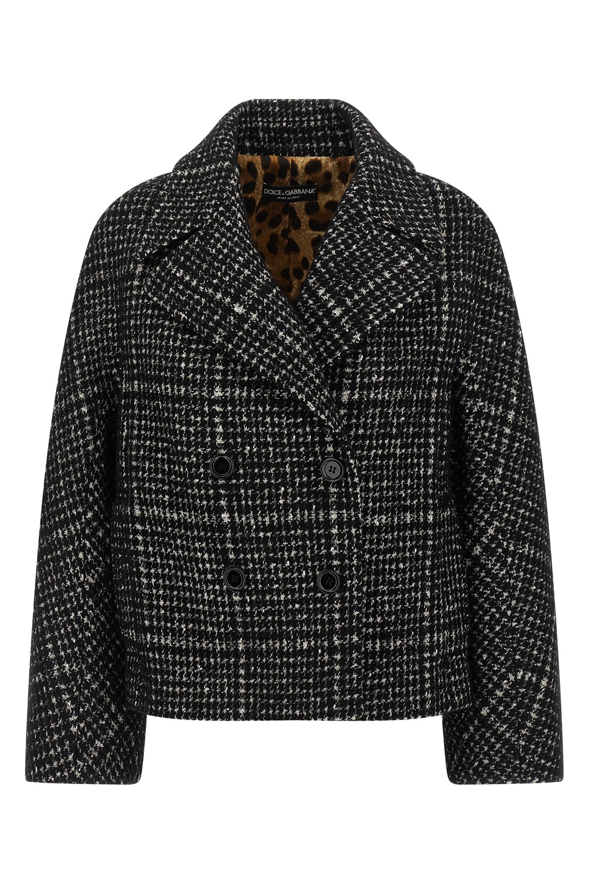 houndstooth patterned virgin wool