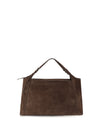 sartorial suede shoulder bag
