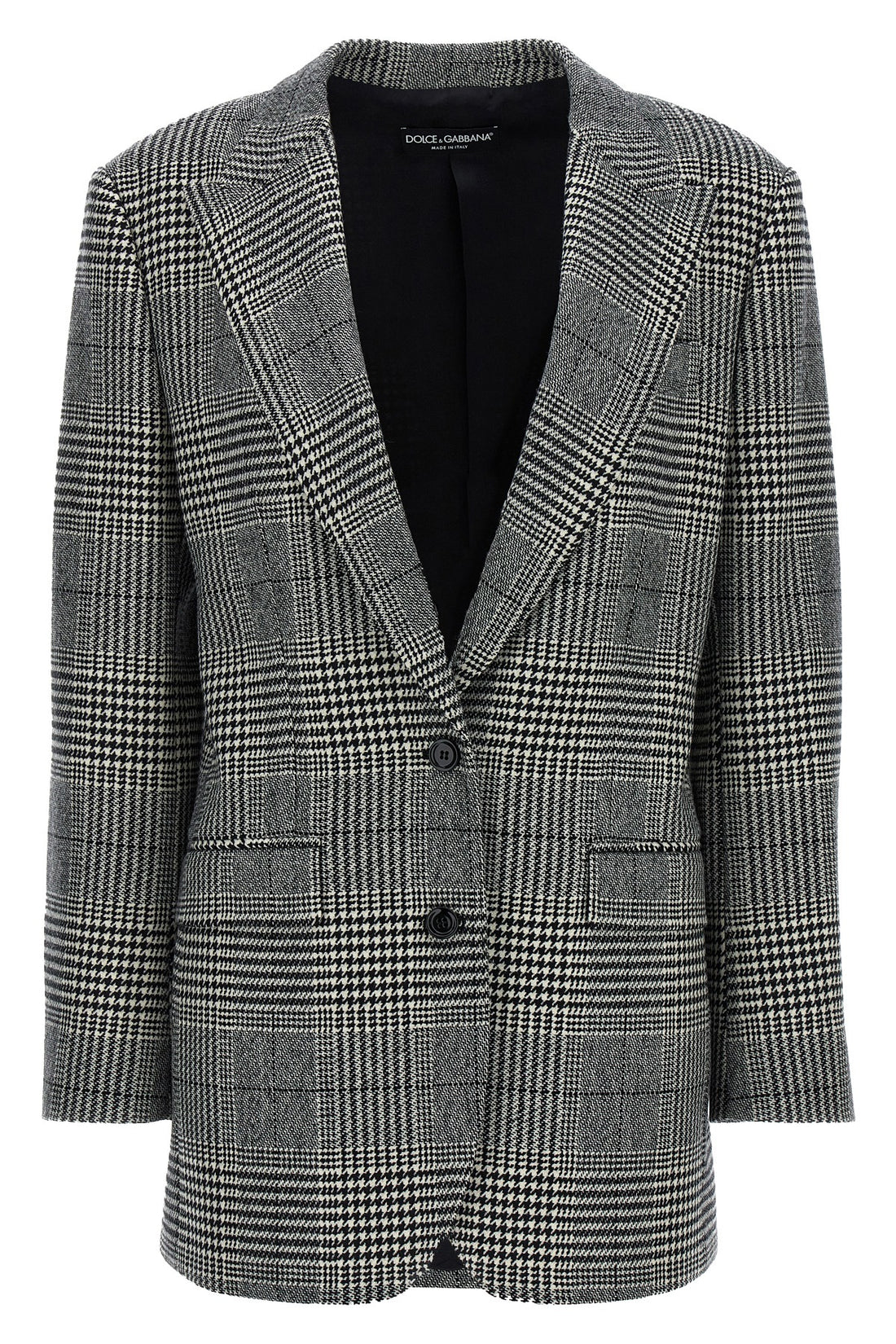 DOLCE &amp; GABBANA 38 pied de poule cashmere blend blazer