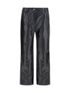 straight-leg leather pants