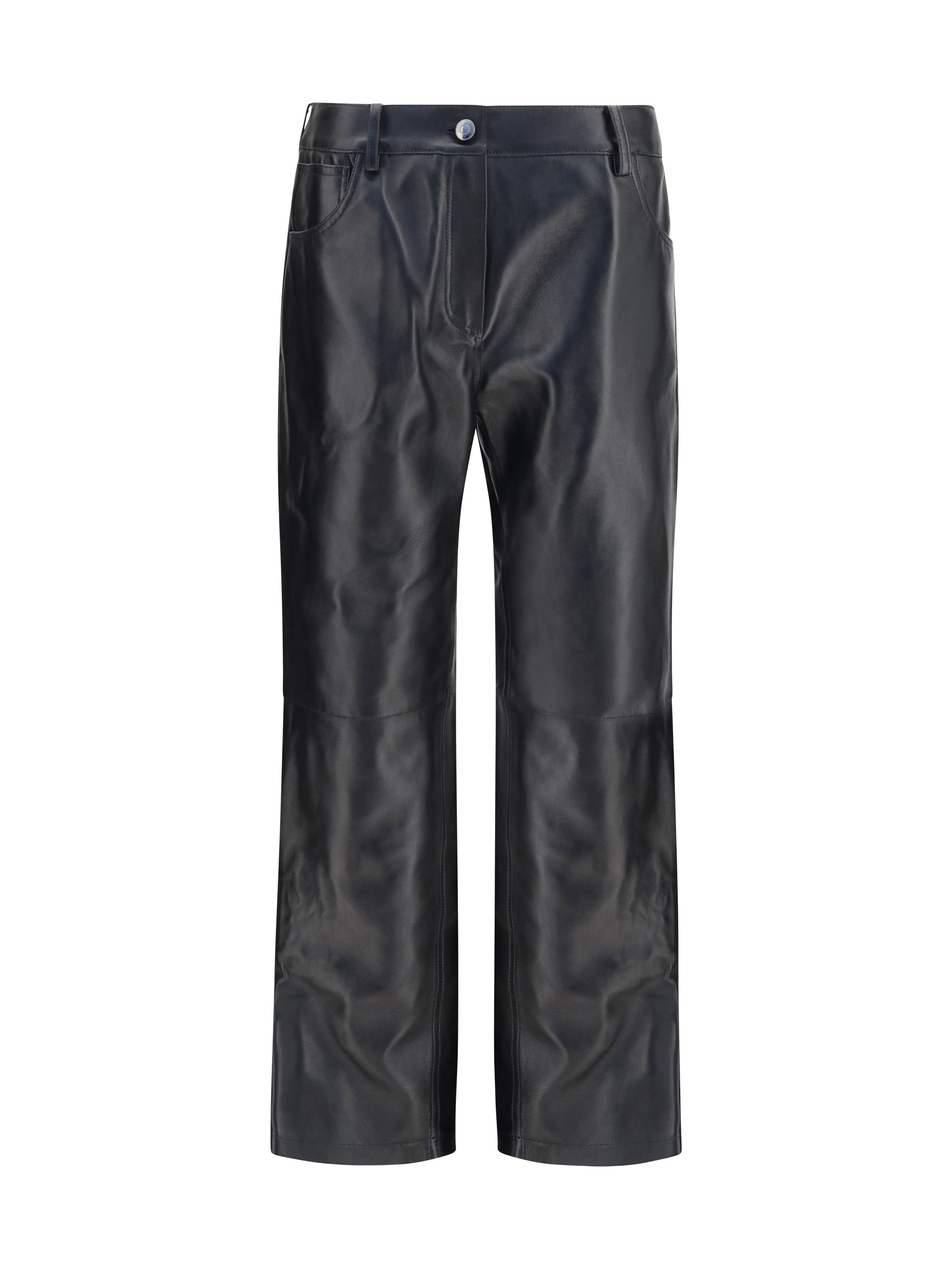 straight-leg leather pants