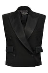 tuxedo vest in wool gabardine