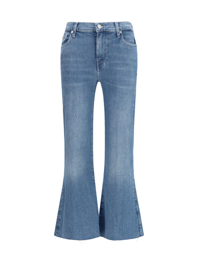 7FOR 25 cropped flared jeans with raw hem