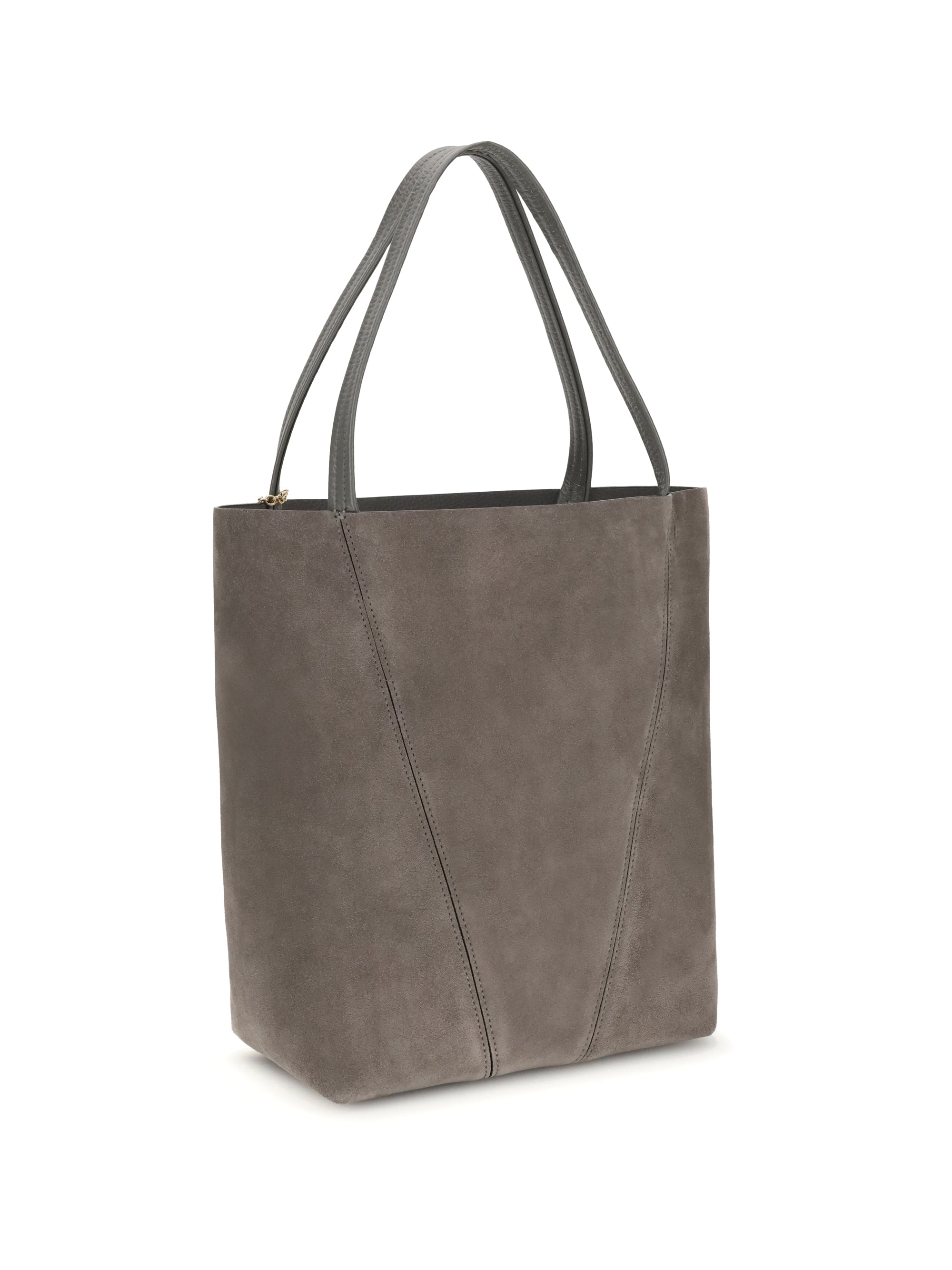 suede spin tote bag