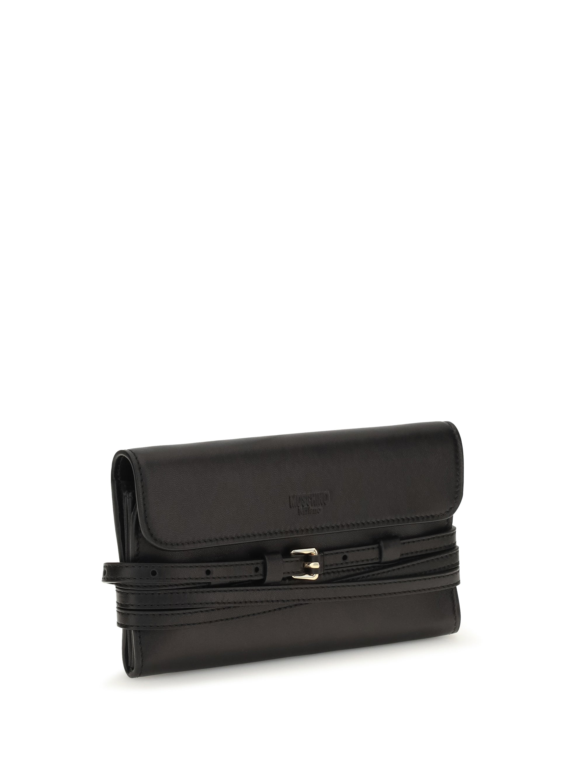 leather wallet with buckle detail