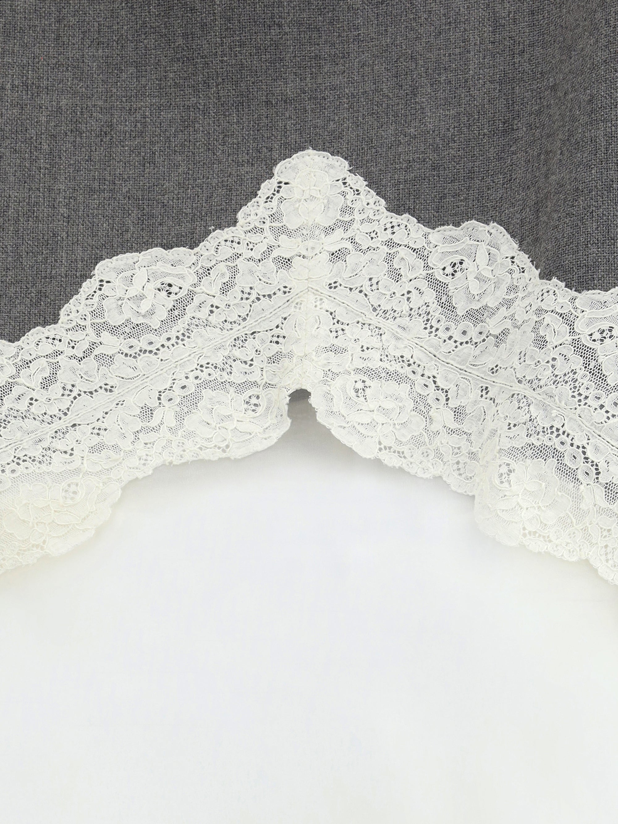 JIL SANDER 34 midi wool and lace skirt