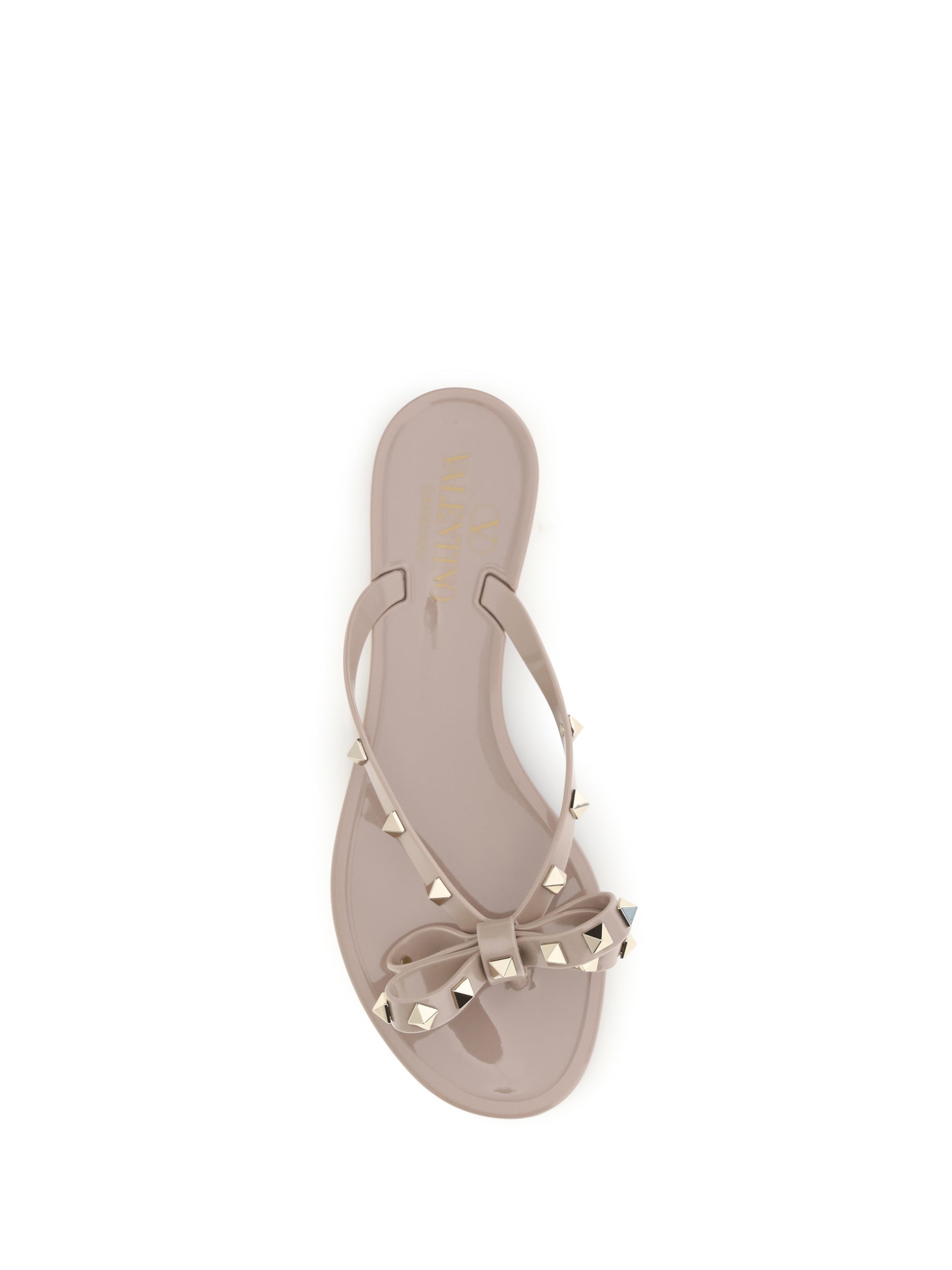 rockstud flip-flop sandals in pvc