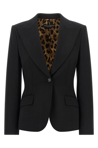 the dolce&gabbana turlington blazer in black micro cane defines a rigorous and