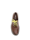 antique leather lace-up loafers